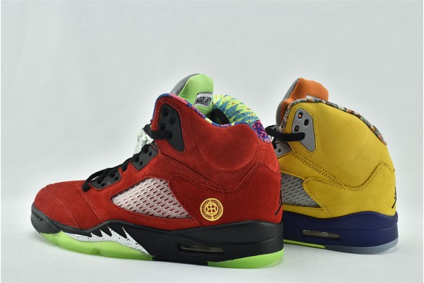 Air Jordan 5 Retro SE What The Red Yellow CZ5725 700 Womens And Mens Shoes